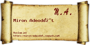 Miron Adeodát névjegykártya